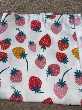 Strawberry-print shower curtain